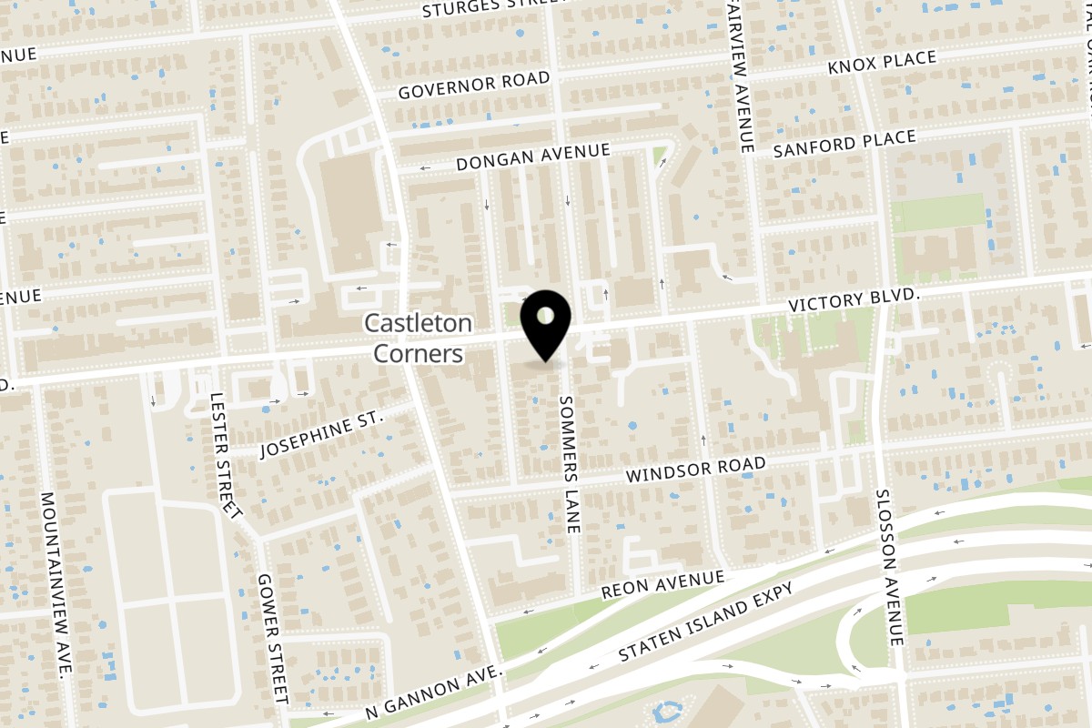 Map showing the location of Tokyo Sushi Korean BBQ on 1710 Victory Blvd in Staten Island